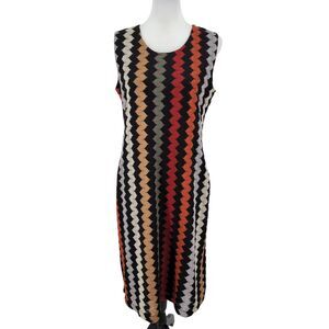 CSC Studio Dress Womens Medium Chevron Knit Lined Maxi Sleeveless Boho